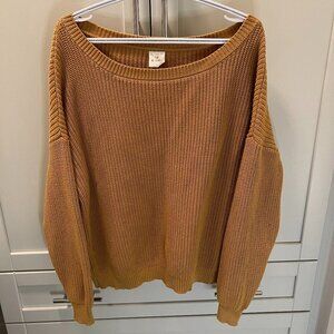 BY TOGETHER Oversized Sweater Women's Size Large Mustard Brown Cozy